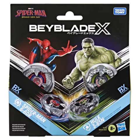 Beyblade X and Marvel Collab Spider-Man 6-60R vs. Hulk 3-85N (1)